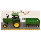 ERTL Metal John Deere Tractor and Trailer