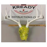Antler Wall Mount Covered with Uranium Glass