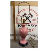 Vintage Pink Ceramic Ginger Jar Lamp