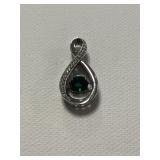Sterling Emerald Infinity Pendant