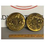 Vintage Hammered Brass Embossed Wall Plaques