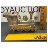 Vintage Silver Plated Casted Locomotive Bank