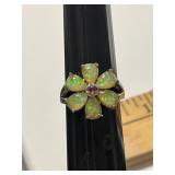 Size 7 Sterling Fire Opal Ring