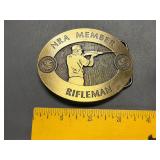Vintage Brass NRA Belt Buckle