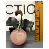 Vintage Rose Quartz Fruit Sculpture