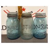Lidded Vintage Mason Jars