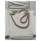 Sterling Pink Freshwater Pearl Necklace/Bracelet