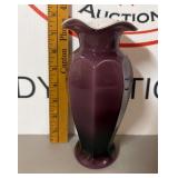 Vintage Amethyst Purple Art Deco Cased Glass Vase