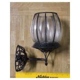Metal Wall Sconce with Bubble Glass Holder