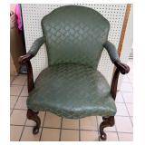 MCM Queen Anne Style Mahogany Arm Chair