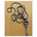 Sterling Key Necklace-Stones tested real