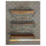 Wood and Wire Apple Themed Shelves