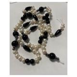 Freshwater Pearls and Black Onyx Beads