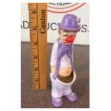 Vintage Hand Painted Ceramic Clown Planter