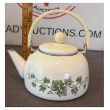 Vintage Enamel Corelle Callaway Ivy Tea Kettle