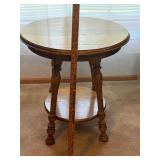 Round Oak End Table