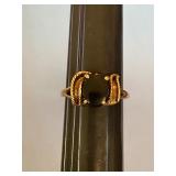 Size 8 10K Gold Black Onyx Ring