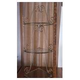 Vintage 3-Tier Brass Hanging Corner Shelf