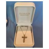 10K Gold Diamond Cross on 14K Chain