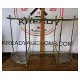 Vintage Brass and Glass Curio Shelf