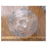 Vintage Footed Glass Tray with Sterling Overlay