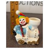 Vintage Ceramic Clown on Train