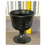 Vintage Indiana Black Glass Planter