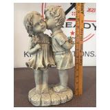 Young Sweethearts Kissing Resin Garden Statue