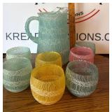 MCM Spaghetti String Roly Poly Glasses/Pitcher