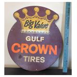 Vintage Gulf Crown Tires Metal Sign