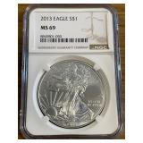 2013 NGC MS69 Silver Eagle