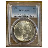 1922 PCGS MS62 Peace Dollar