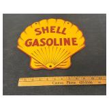 Vintage Porcelain Die Cut Shell Gasoline Sign
