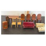 Vintage Wooden Dollhouse Furniture