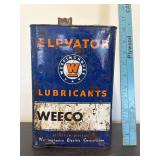 Vintage Westinghouse Elevator Lubricants Can