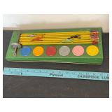 Antique Gee-Wiz Tin Litho Horse Racing Game