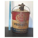 Vintage 5 Gallon SOHIO Gasoline/Motor Oil Can