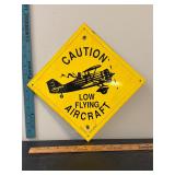 Porcelain Enamel Aircraft Caution Sign