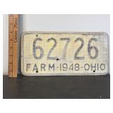 1948 Farm License Plate