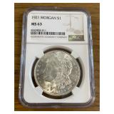 1921 NGC MS63 Morgan Dollar