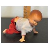 1940s Celluloid Wind Up Crawling Baby