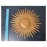 Golden Sun Metal Wall Hanging