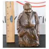 Black Forest Hand Carved Monk Figure
