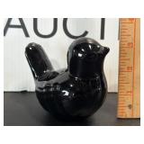 Glossy Black Ceramic Bird
