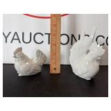 Ceramic Rooster and Hen Figurines