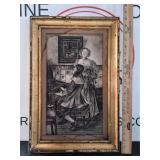 Framed Originsl Charcoal Drawing