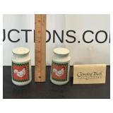 Crowing Rooster Ceramic Shakers