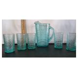 Anchor Hocking Soreno Teal Blue Beverage Set