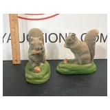 Vintage Flocked Squirrel Figurines