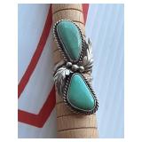 Size 9 Turquoise and Sterling Ring
